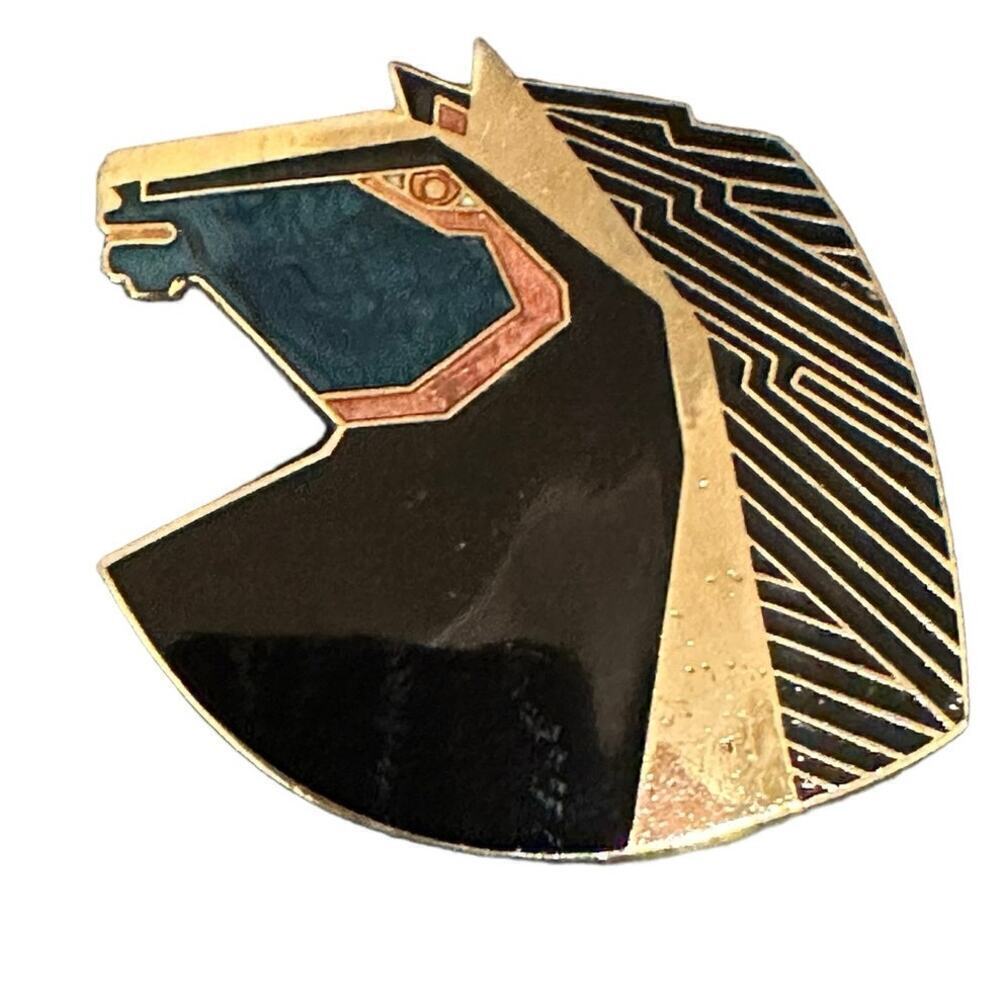 Vintage Laurel Burch Enamel Wild Stallion Horse Gold Tone pendant